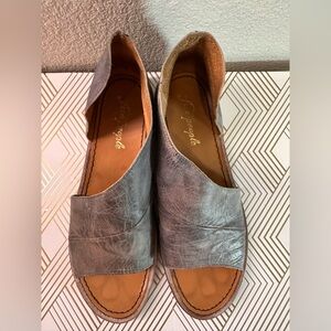 Free People Gray Minimalist Sandals